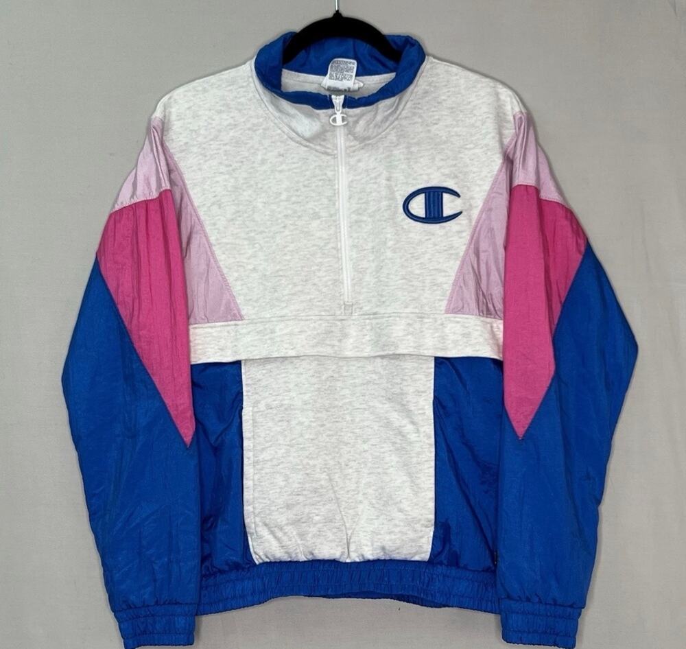 Champion women's mixed media colorblock half-zip pullover